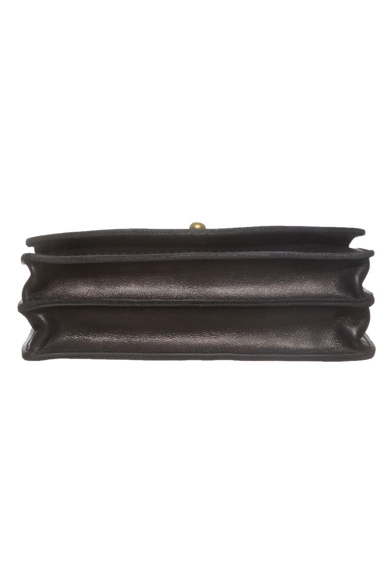 Chain Leather Crossbody Bag, Alternate, color, TRUE BLACK
