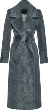 SENTALER Bouclé Wool & Alpaca Blend Wrap Coat