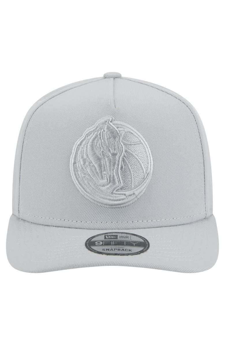 New Era Men's New Era Gray Dallas Mavericks Colorpack A-Frame Pinch Front 9FIFTY Snapback Hat, Alternate, color, Gray