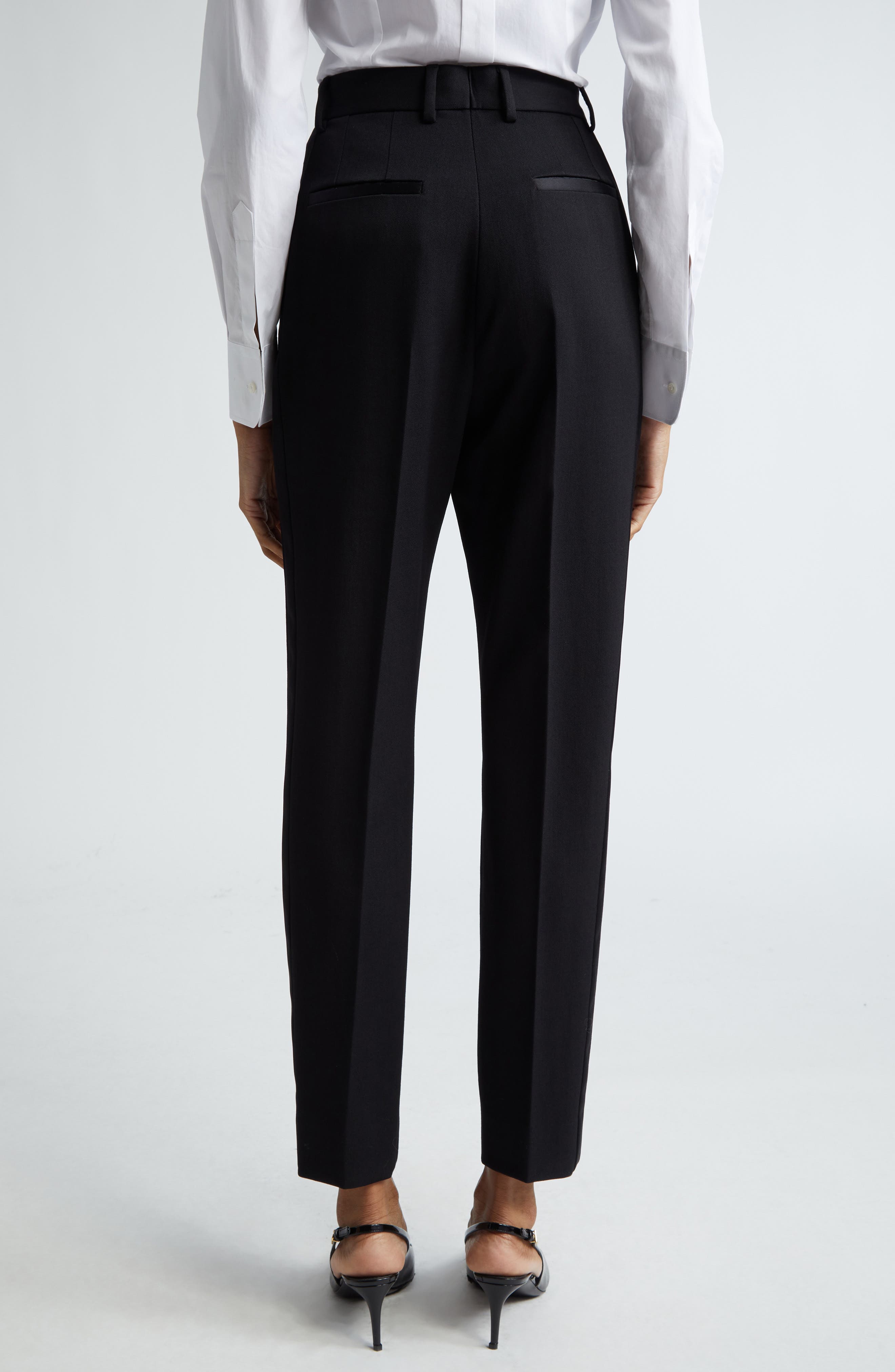 Wool Blend Gabardine Cigarette Pants (Women) | Nordstrom