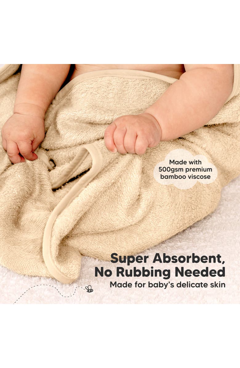 KeaBabies 2-Pack Snuggle Hooded Towels, Alternate, color, Almond