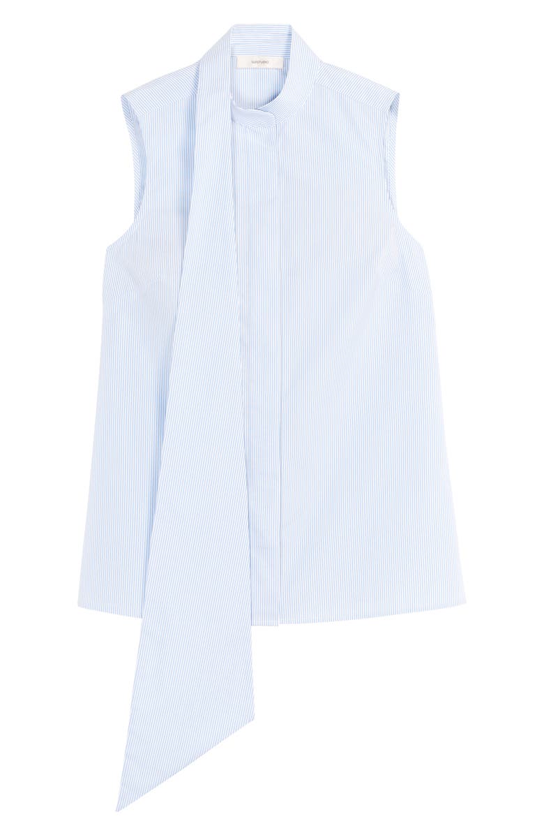 SUISTUDIO Dorian Wrap Collar Sleeveless Cotton Shirt, Alternate, color, 