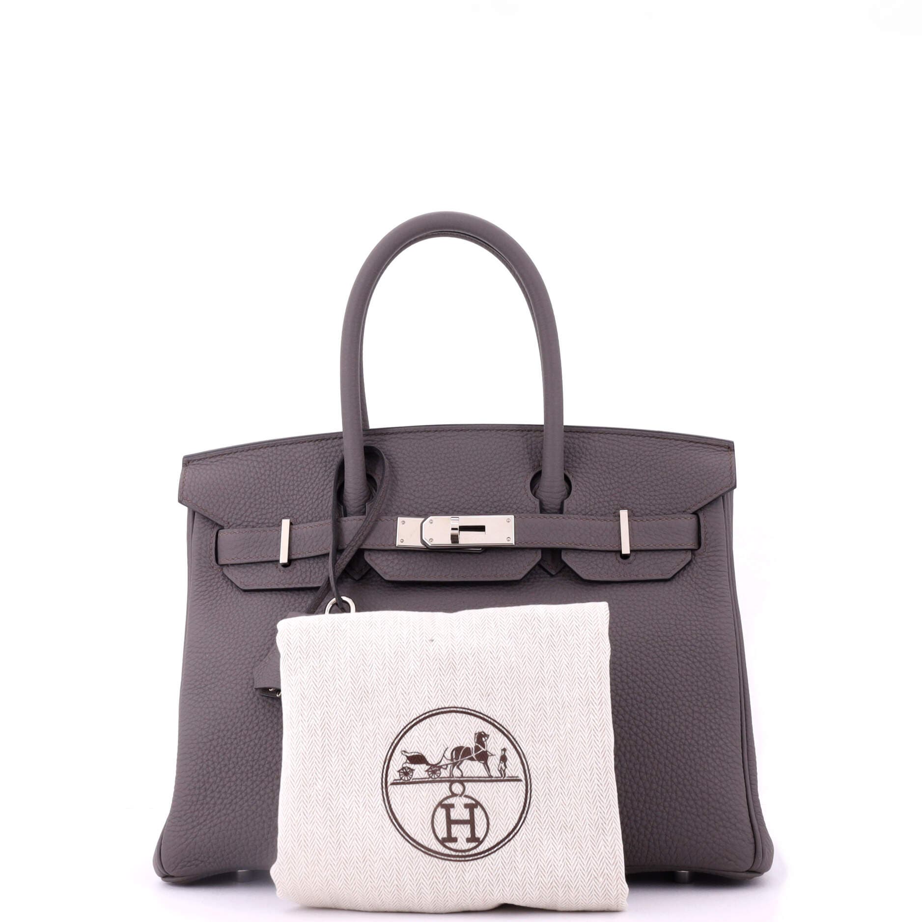 Pre-Owned Hermes Birkin Handbag Grey Togo with Palladium Hardware 30, Alternate, color, 