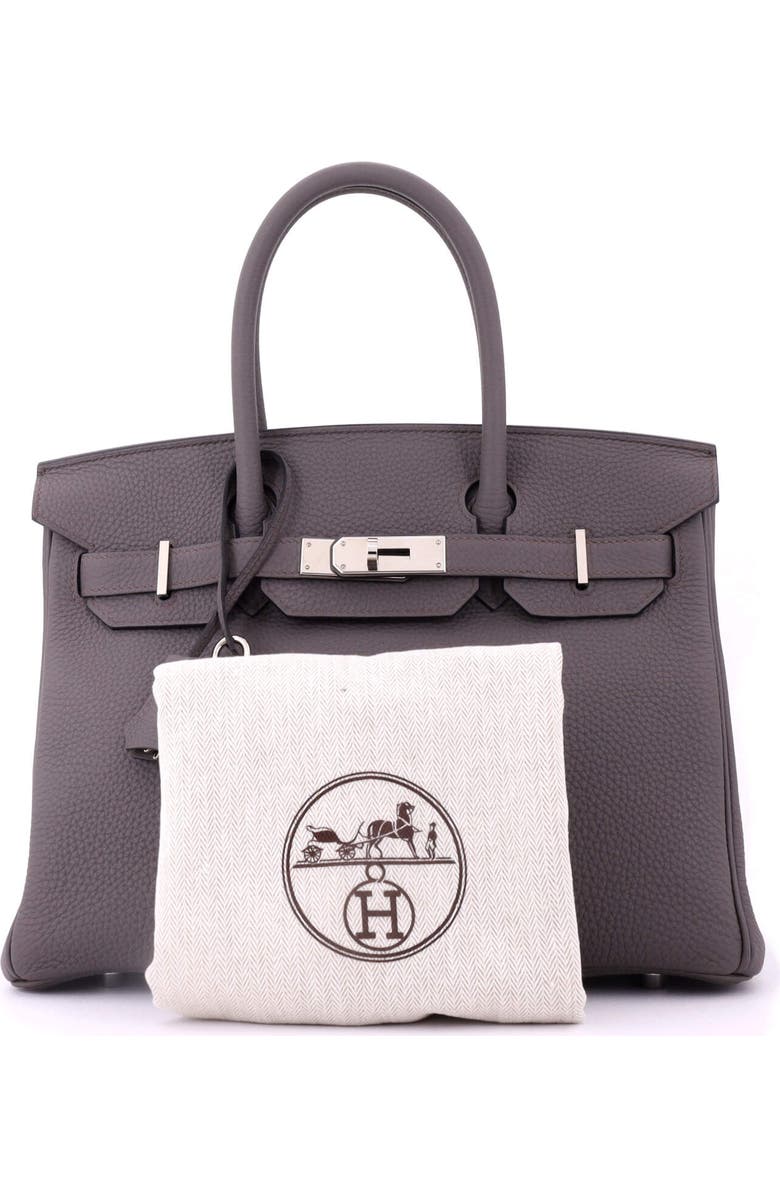 Pre-Owned Hermes Birkin Handbag Grey Togo with Palladium Hardware 30, Alternate, color, Etain
