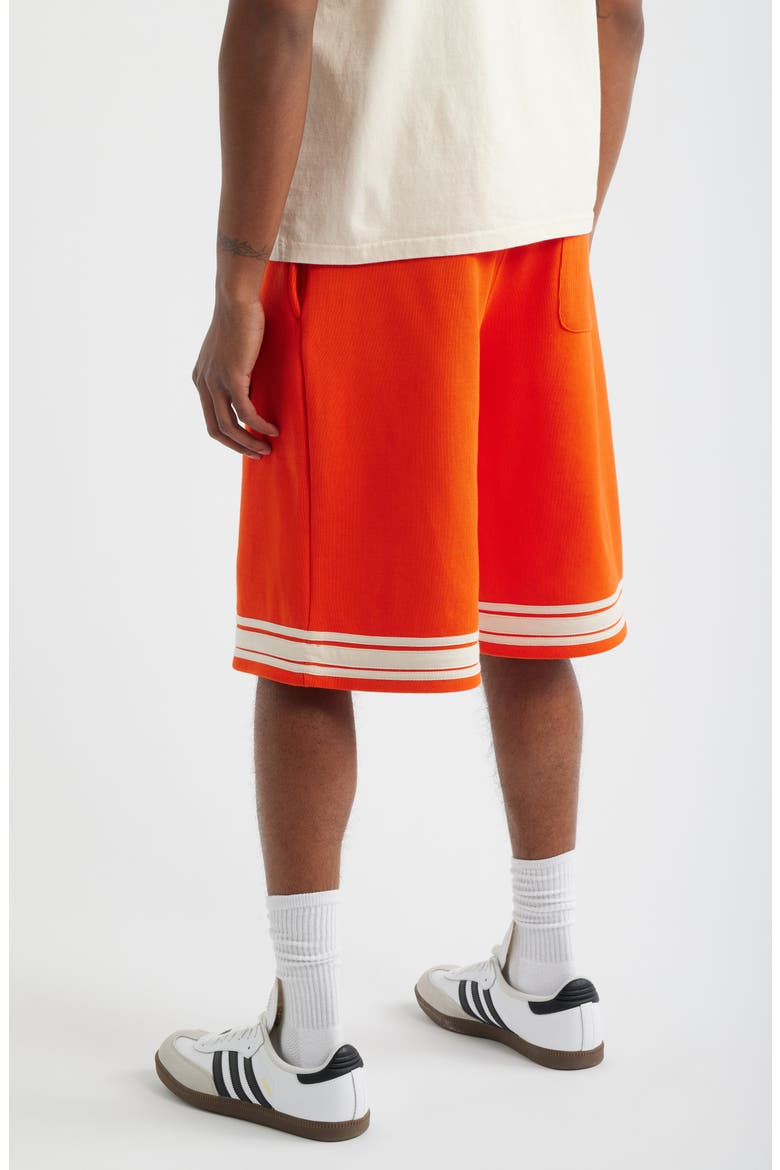 Curve Logo Cotton Shorts, Alternate, color, TANGERINE LILY