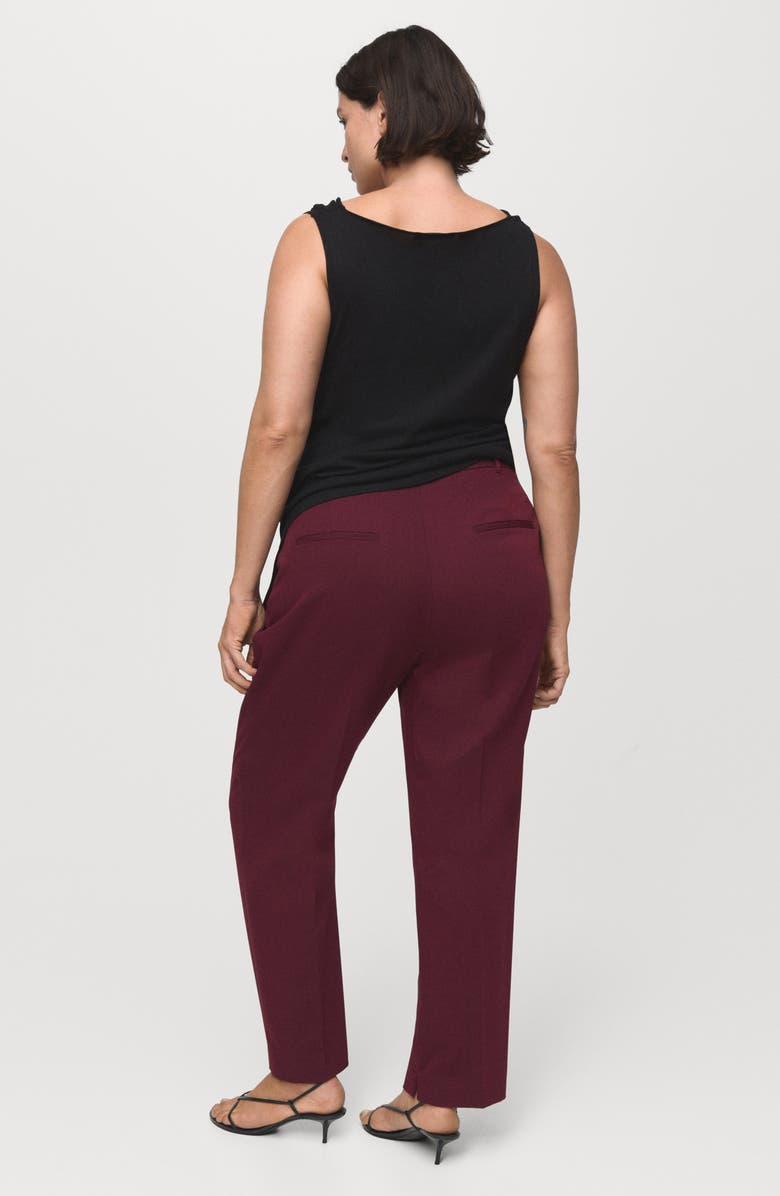 MANGO Straight Suit Pants, Alternate, color, Wine