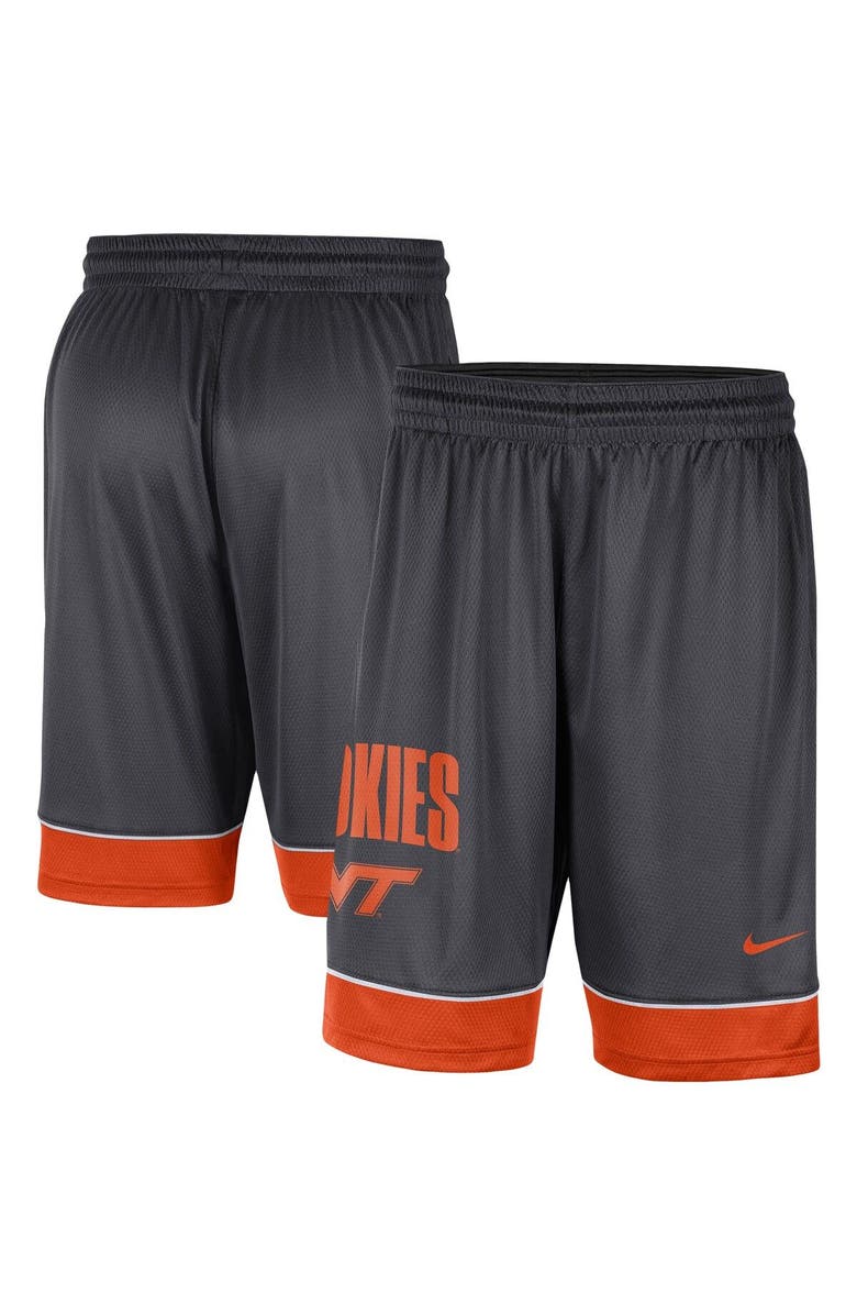 Nike Men's Nike Charcoal/Orange Virginia Tech Hokies Fast Break Shorts, Main, color, 