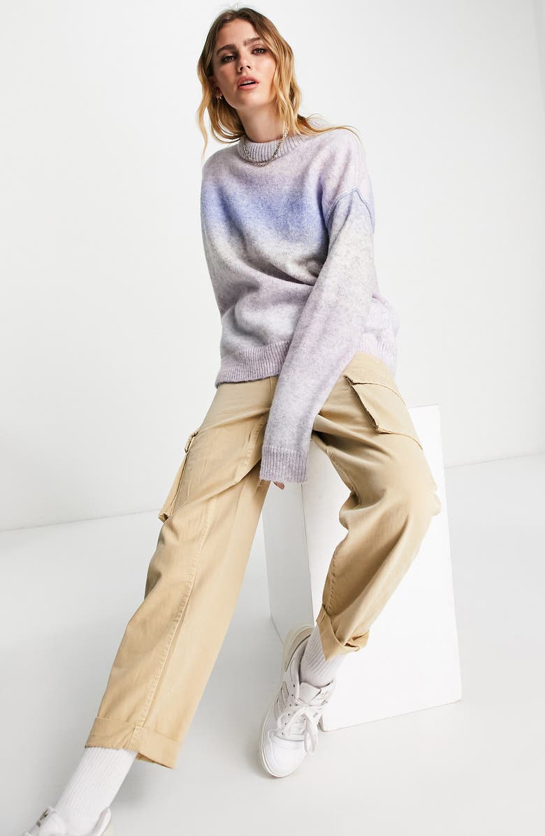 Topshop Ombré Stripe Sweater, Alternate, color, 