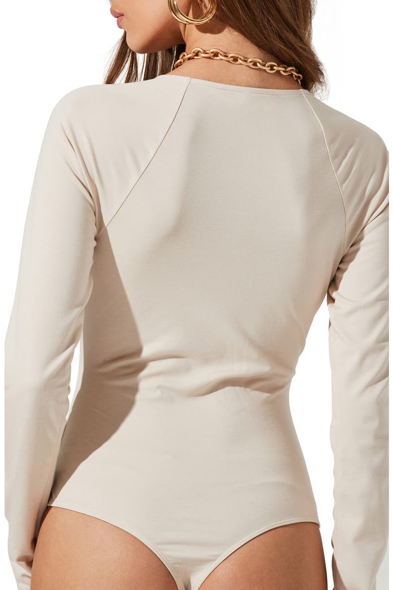 the Label Cutout Bodysuit, Alternate, color, BONE