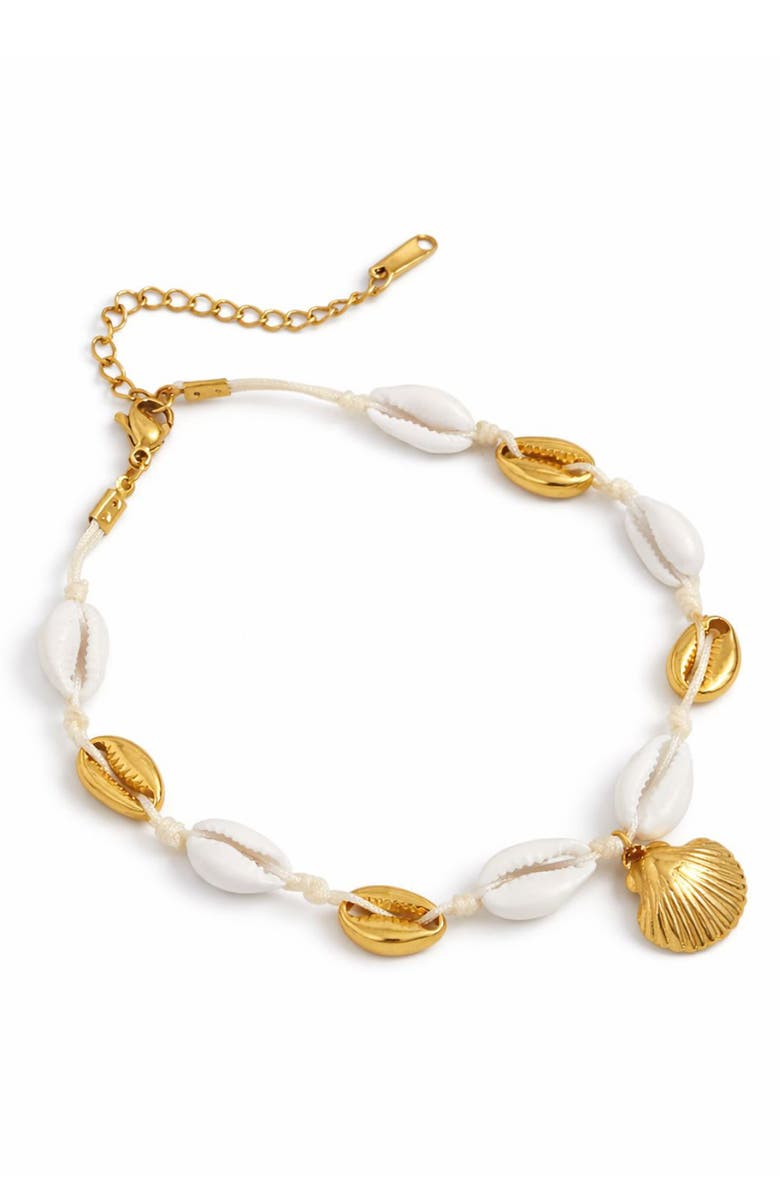 REBL Mixed Shell Charm Anklet, Main, color, 