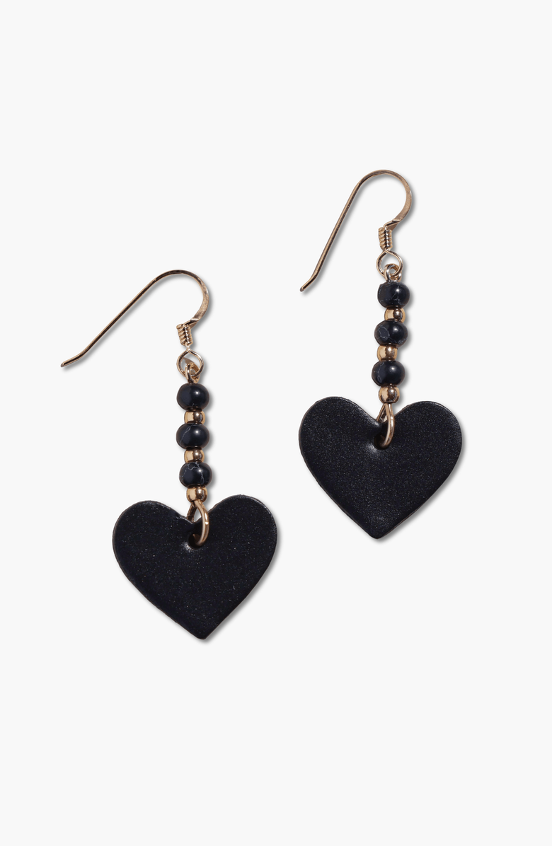 Nickel & Suede Josie Earrings, Main, color, Black