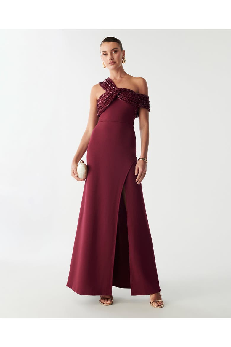 Trisha Maxi Dress, Alternate, color, Burgundy