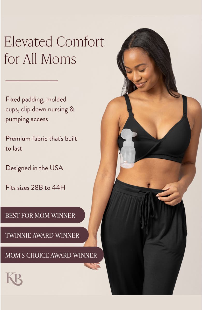 Kindred Bravely Busty Contour Hands-Free Pumping & Nursing Bra- Sizing Options Available in E-H Cup, Alternate, color, Black