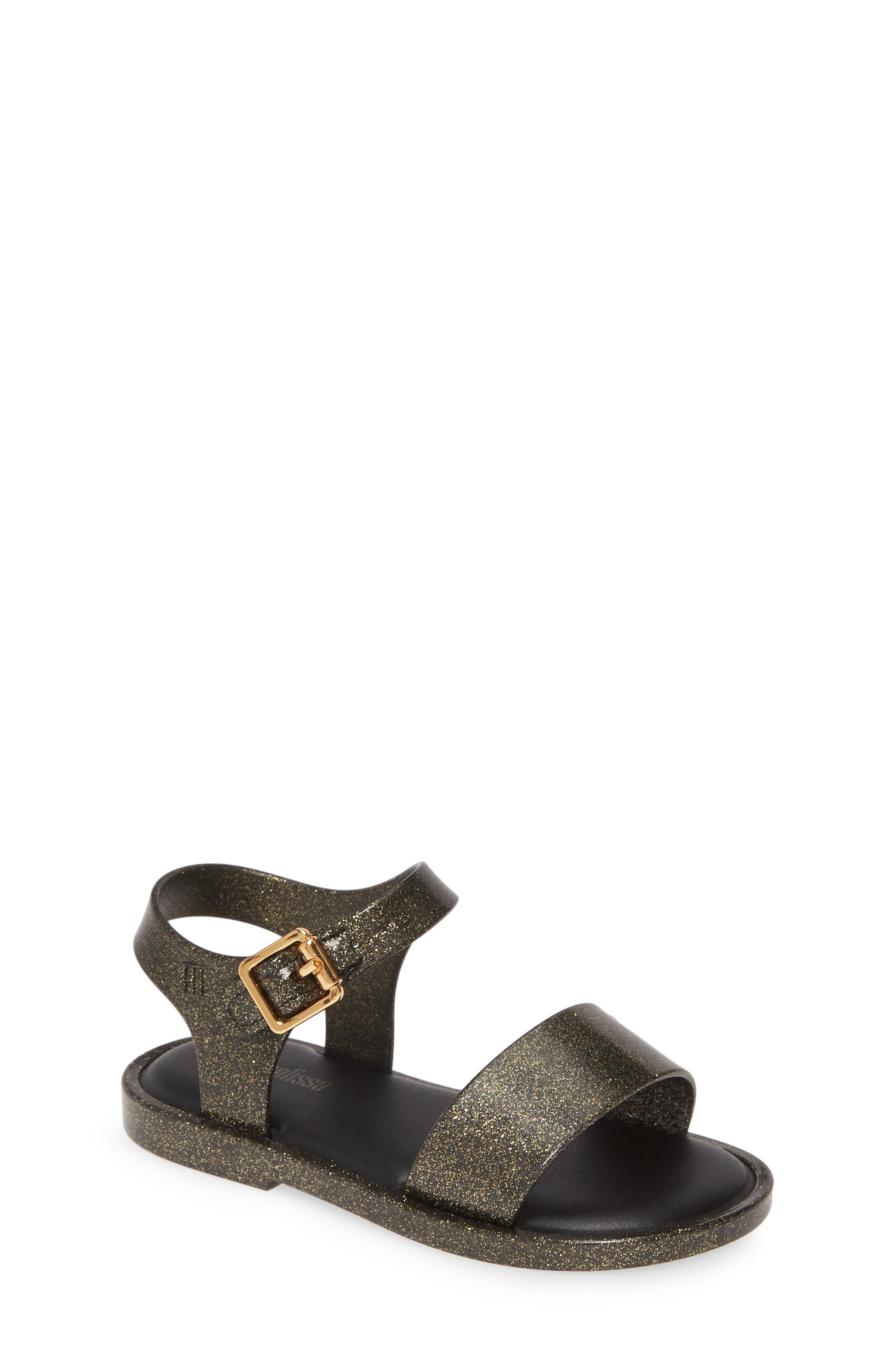 Mar Glitter Jelly Sandal, Main, color, GOLD BLACK