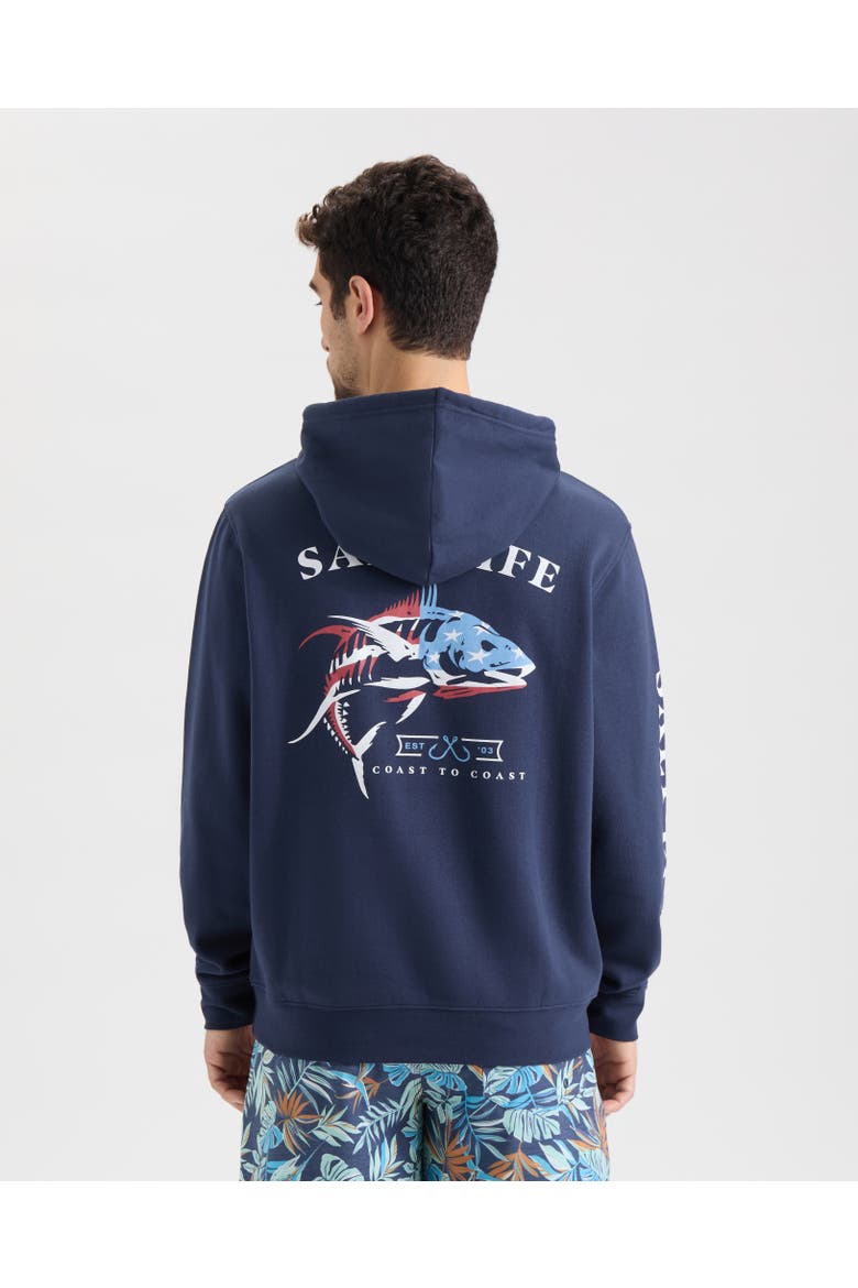 United We Fish Hoodie, Alternate, color, Navy