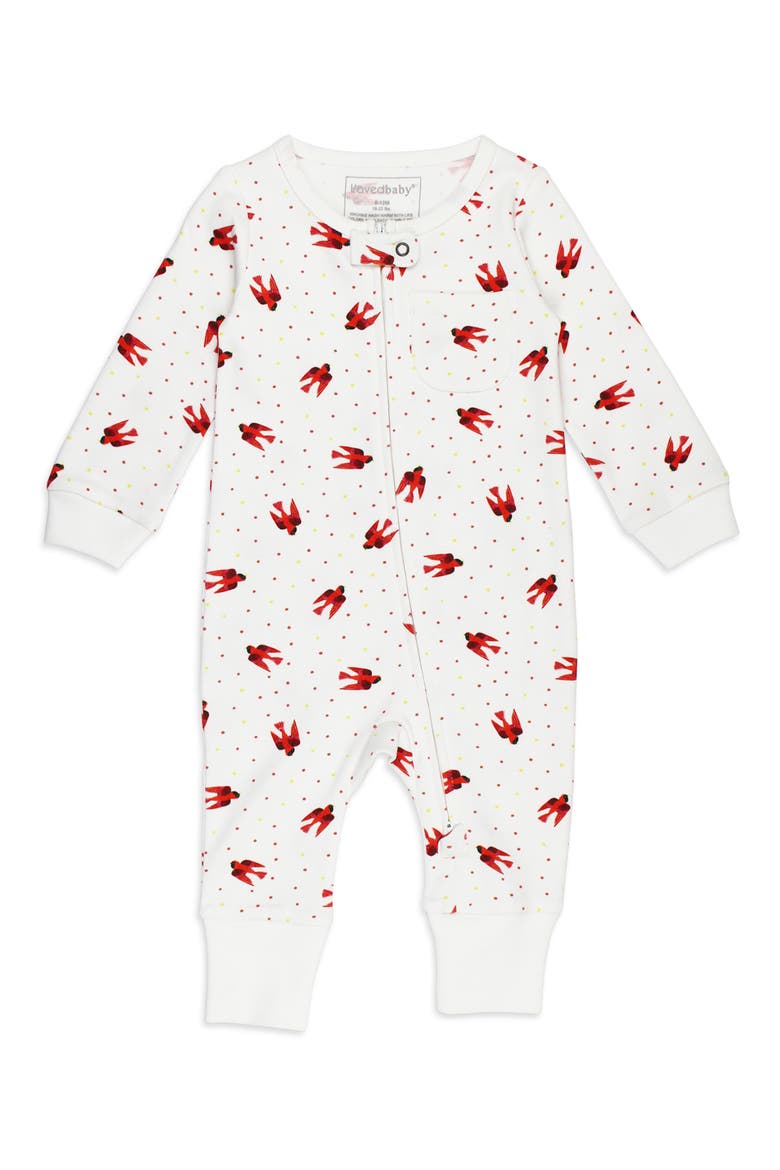 x 'The Very Hungry Caterpillar'™ Organic Cotton Romper, Main, color, RED BIRD
