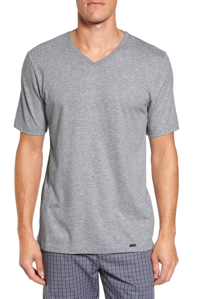 Living V-Neck T-Shirt, Main, color, GREY MELANGE