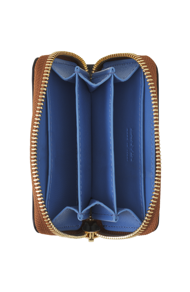 Lanvin Catch By Lanvin Zipped Leather Cardholder, Alternate, color, Black/Cognac