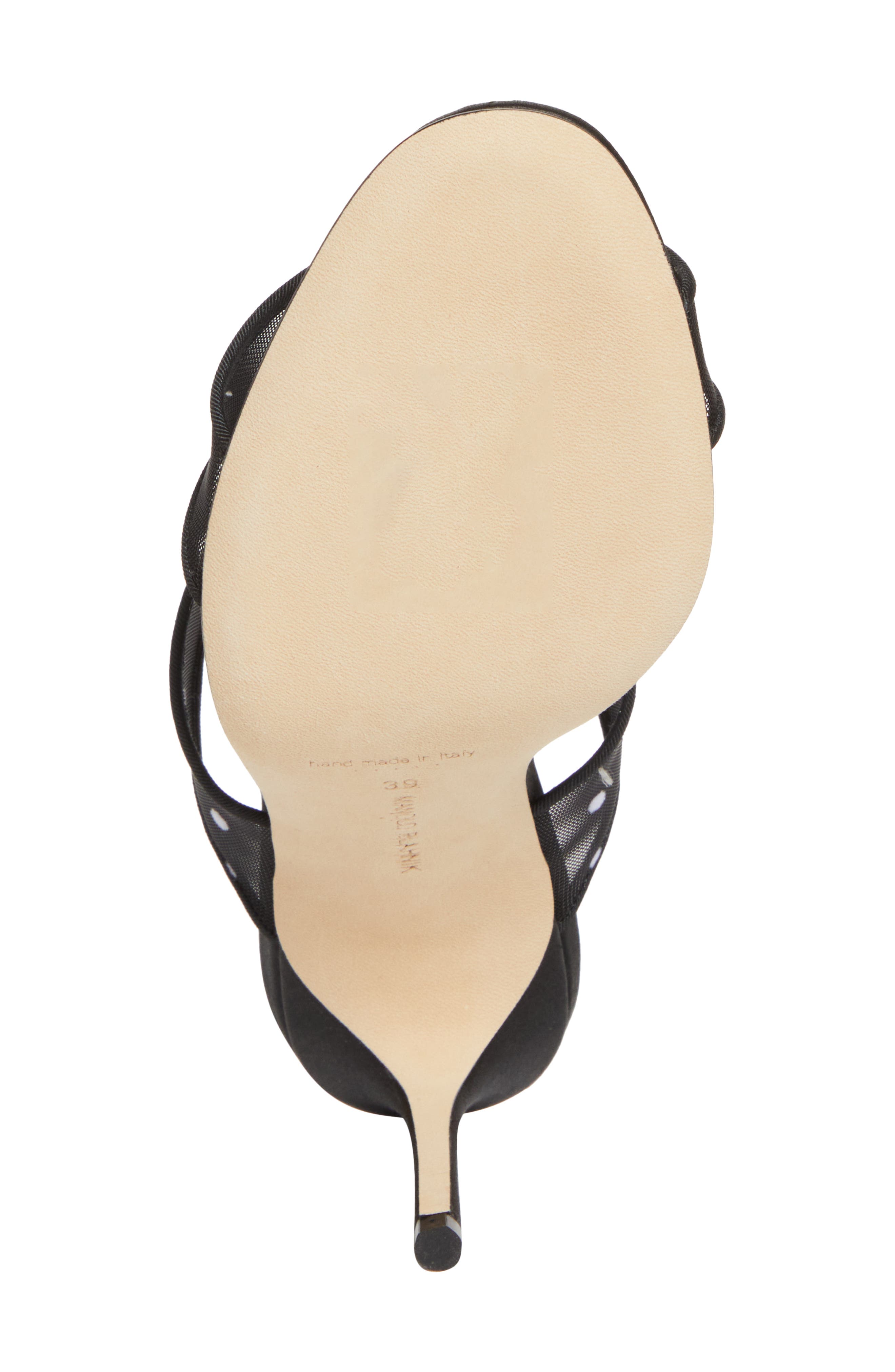 Manolo Blahnik Scoltobi Polka Dot Mesh Sandal, Alternate, color, Black/ White