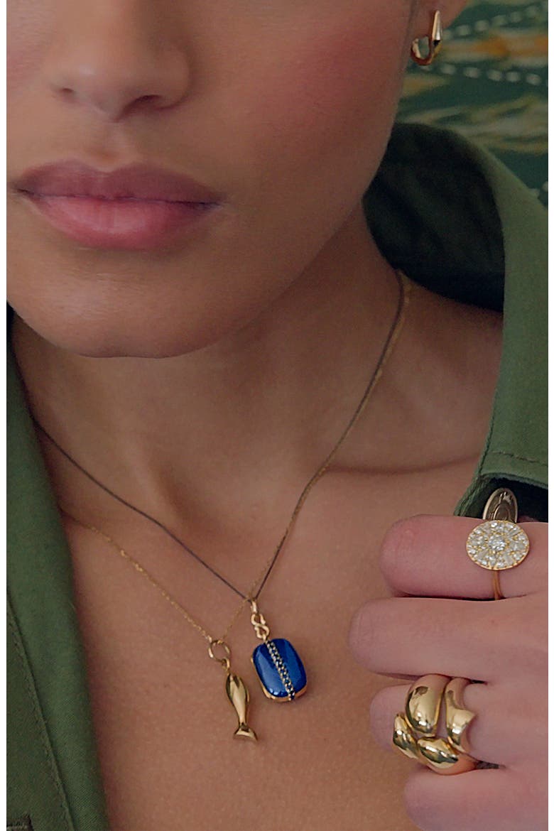 Britt 18k Gold & Sterling Silver Enamel Locket Necklace, Alternate, color, 18 K YELLOW GOLD