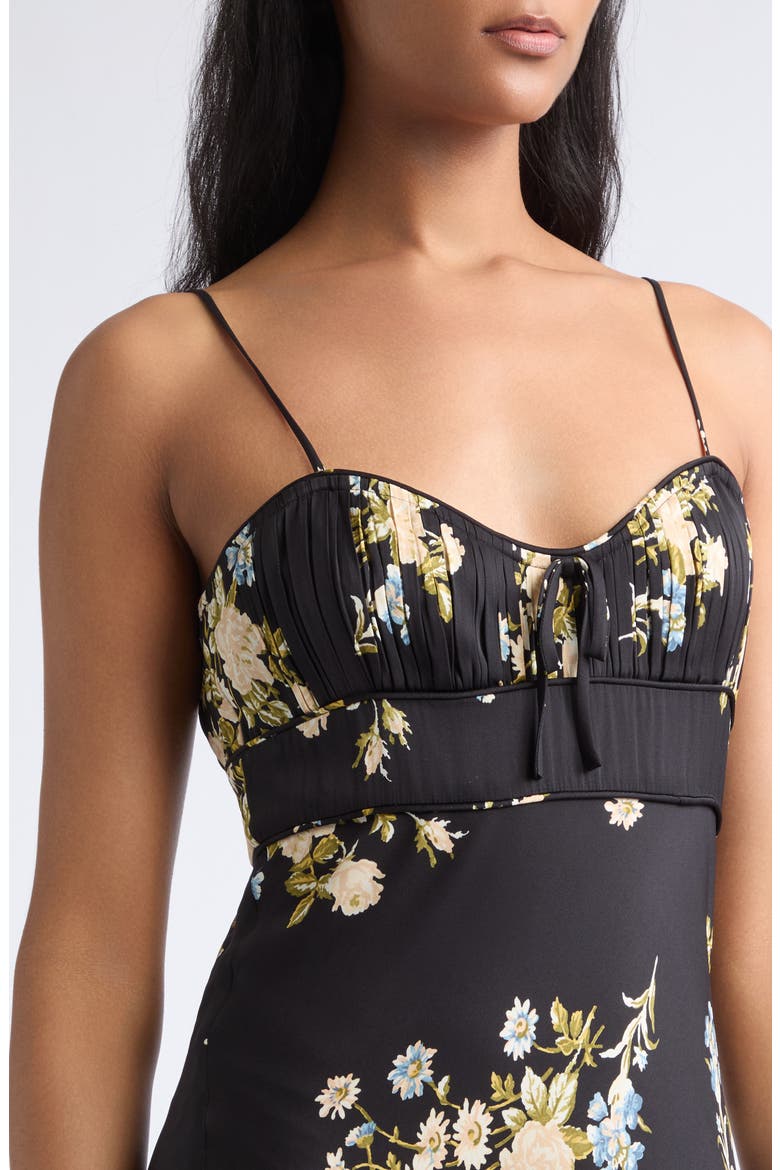 Kieren Silk Blend Midi Dress, Alternate, color, BLACK MULTI
