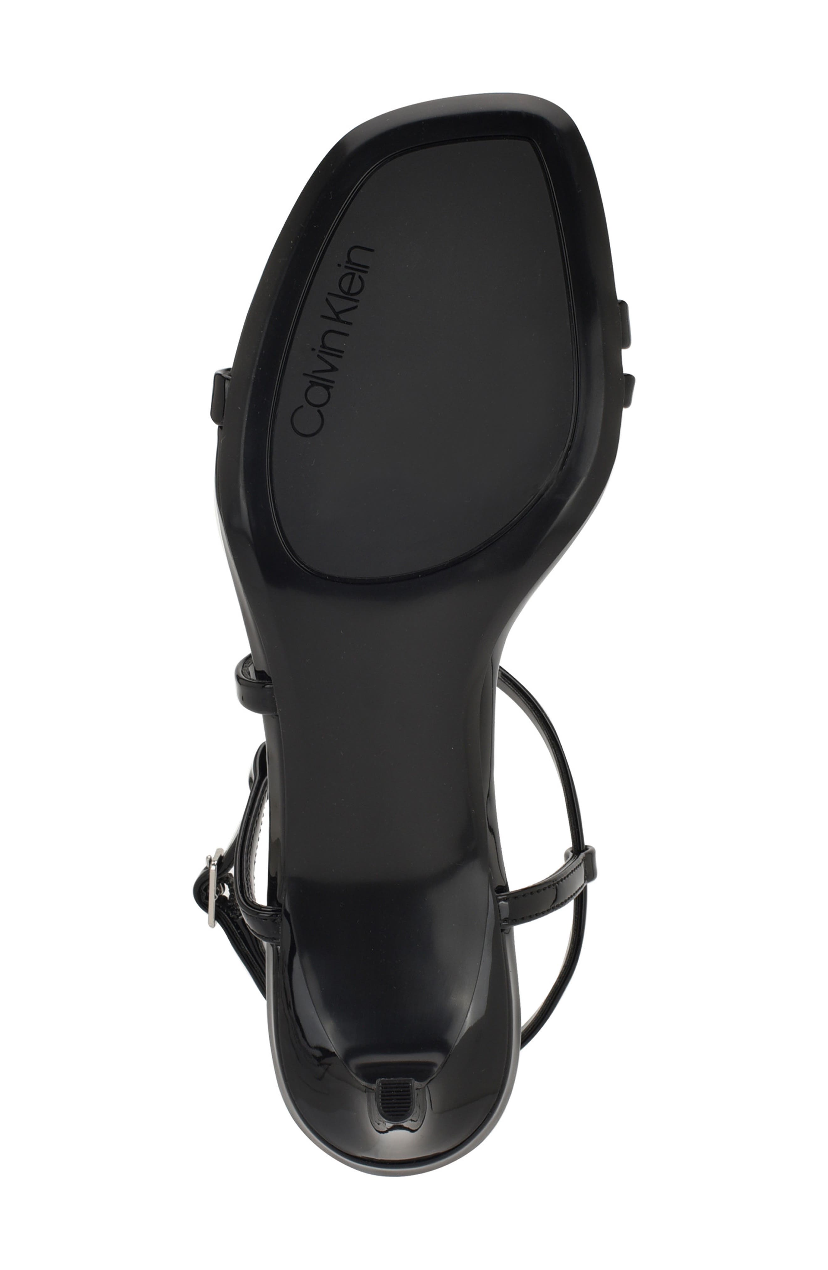 Calvin Klein Ishaya Ankle Strap Sandal, Alternate, color, Black Patent