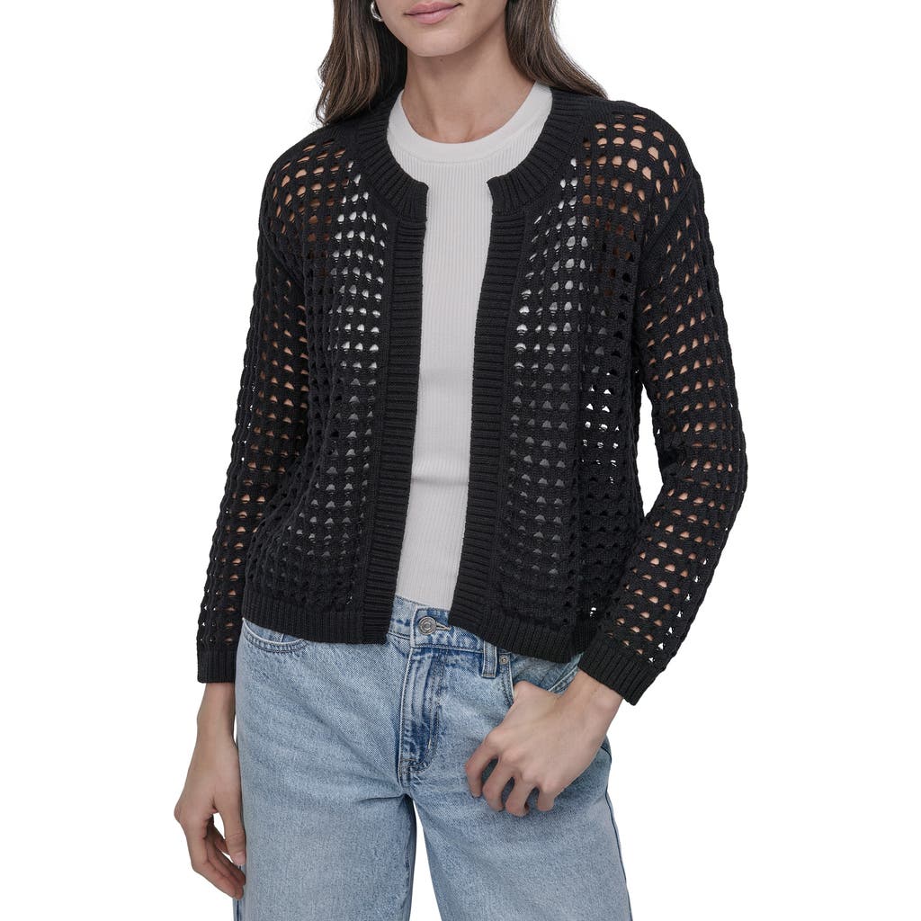 Dkny Jeans Open Stitch Cotton Cardigan In Multi