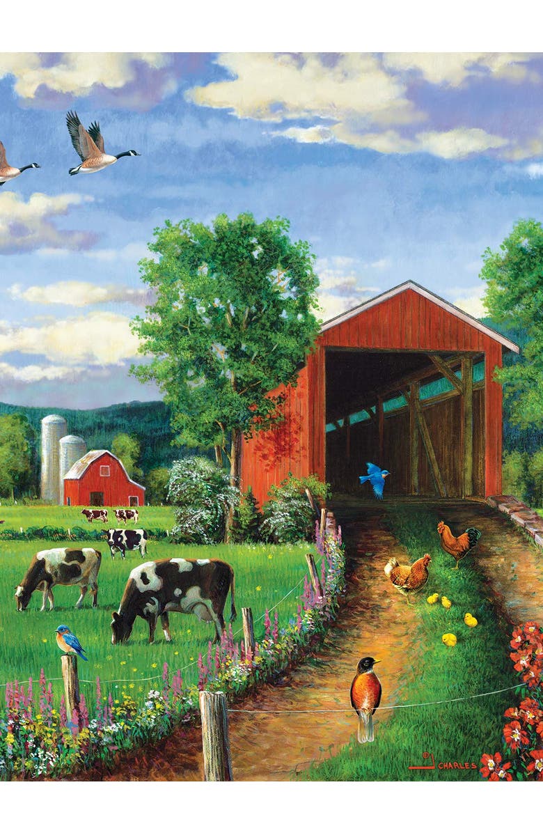 Sunsout Chickens At the Bridge 500 piece Jigsaw Puzzle for Adults, Alternate, color, Multicolor