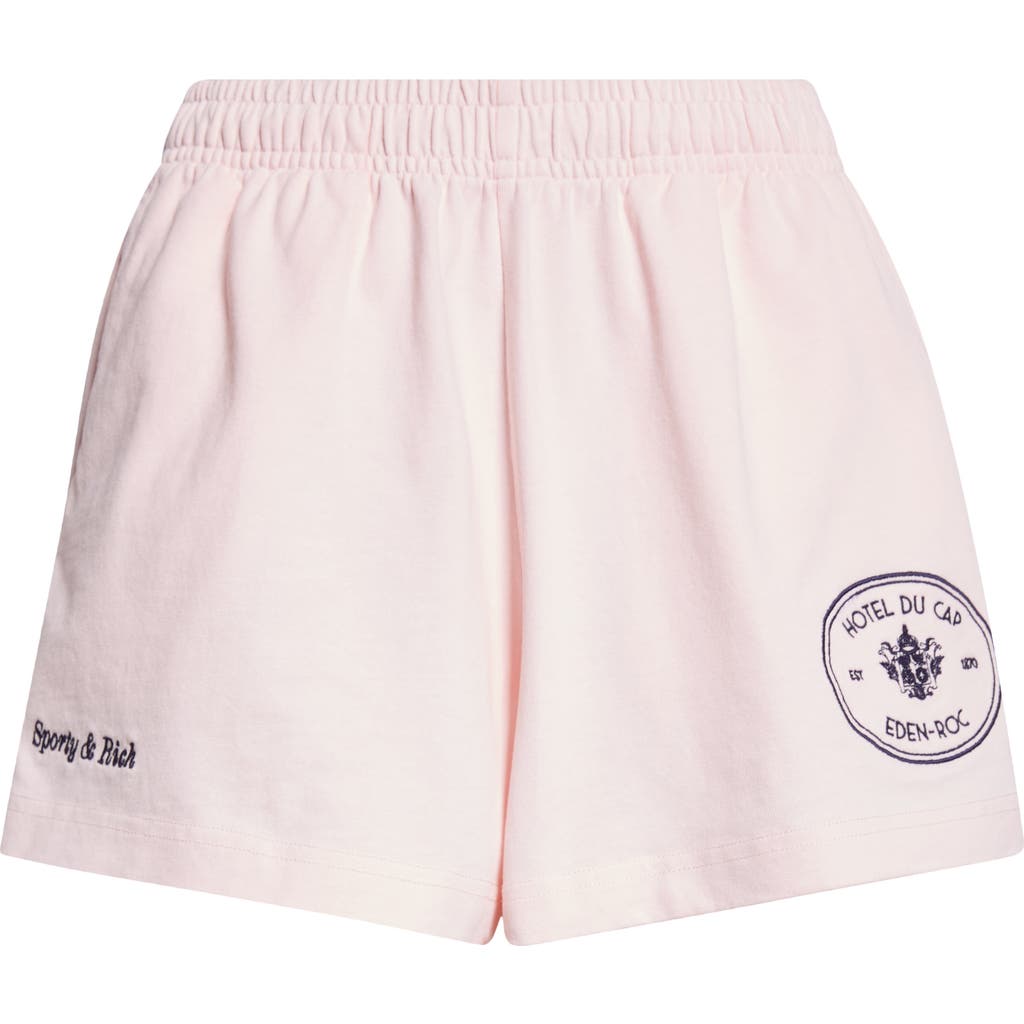 Sporty And Rich Sporty & Rich Eden Crest Cotton Disco Shorts In Pink