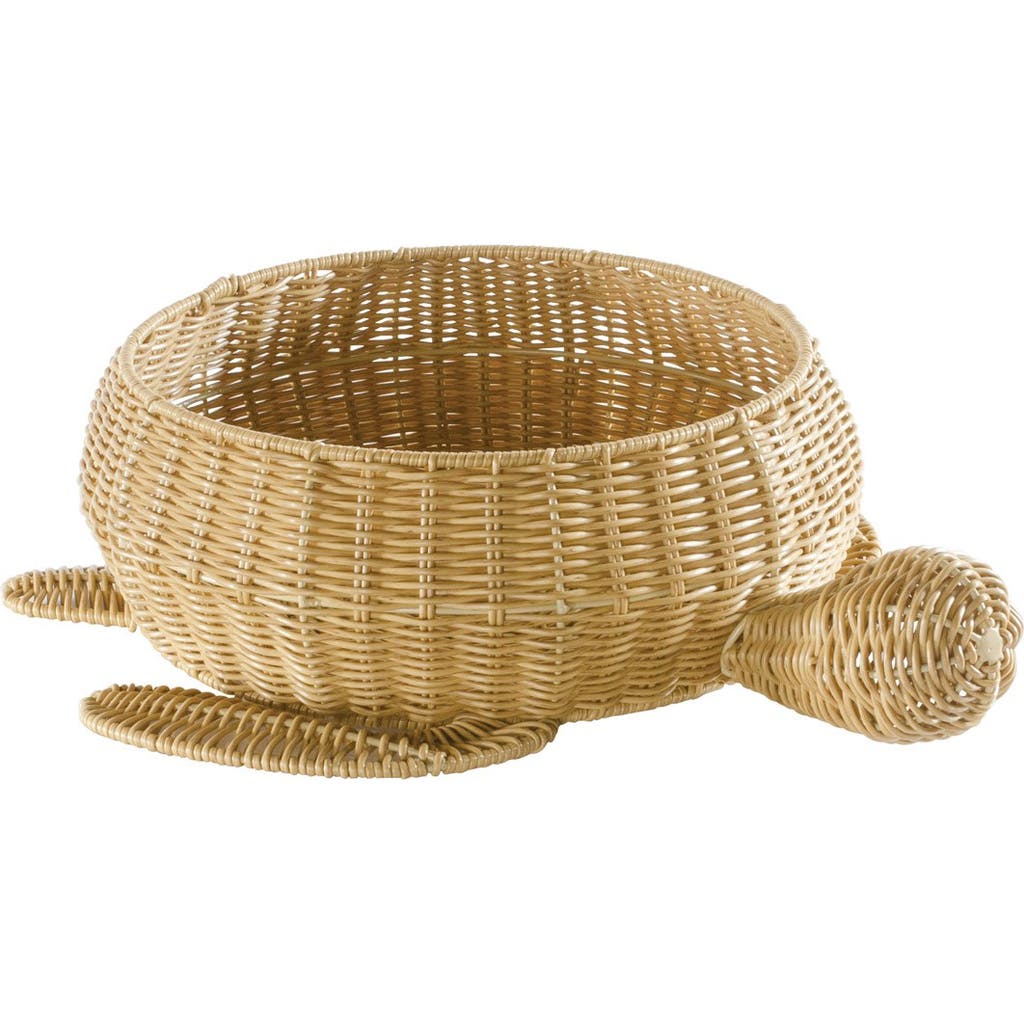 Kaplan Early Learning Company Turtle Washable Wicker Floor Basket In Brown