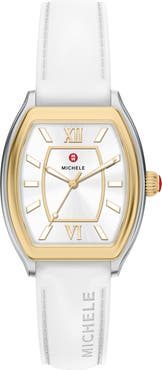 MICHELE Relevé Sport Mid Silicone Strap Watch, 32mm