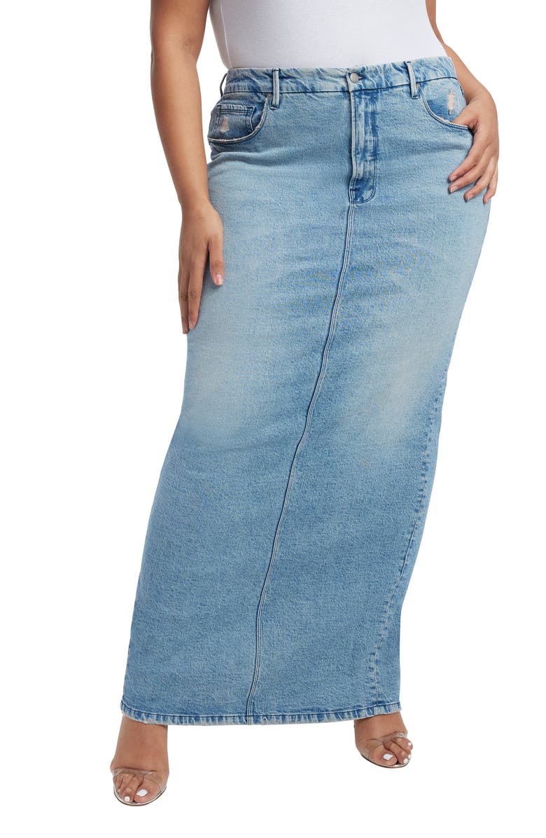 Good American Denim Maxi Skirt, Alternate, color, 