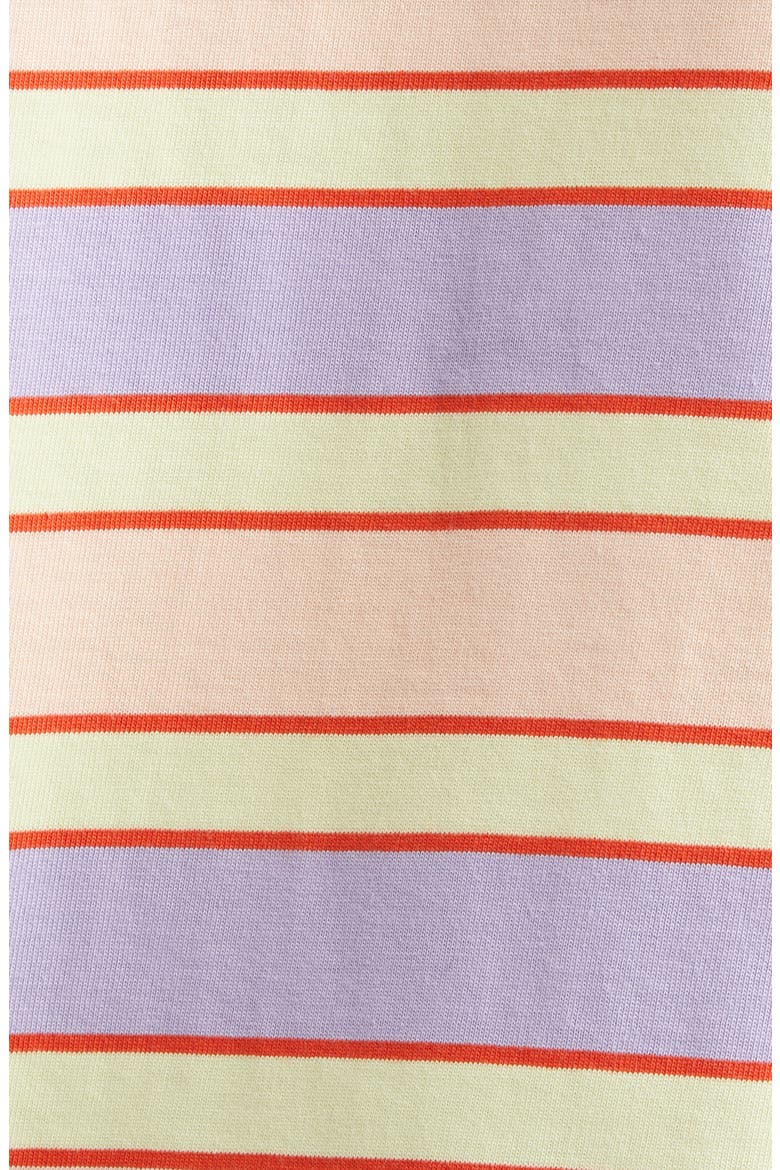 Oversize Stripe Contrast Trim Long Sleeve Polo, Alternate, color, PINK/ MULTI