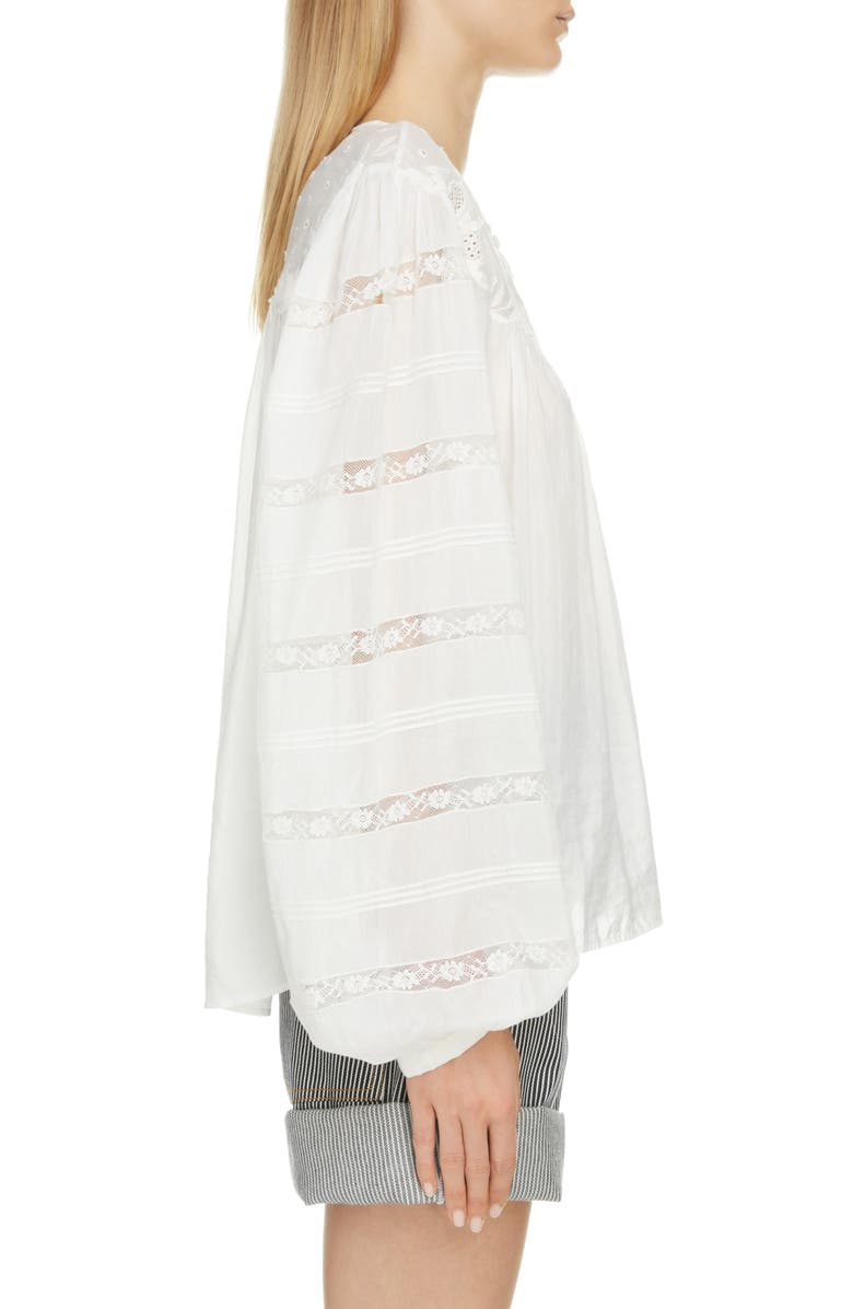 Isabel Marant Gregoria Cotton & Silk Voile Blouse, Alternate, color,