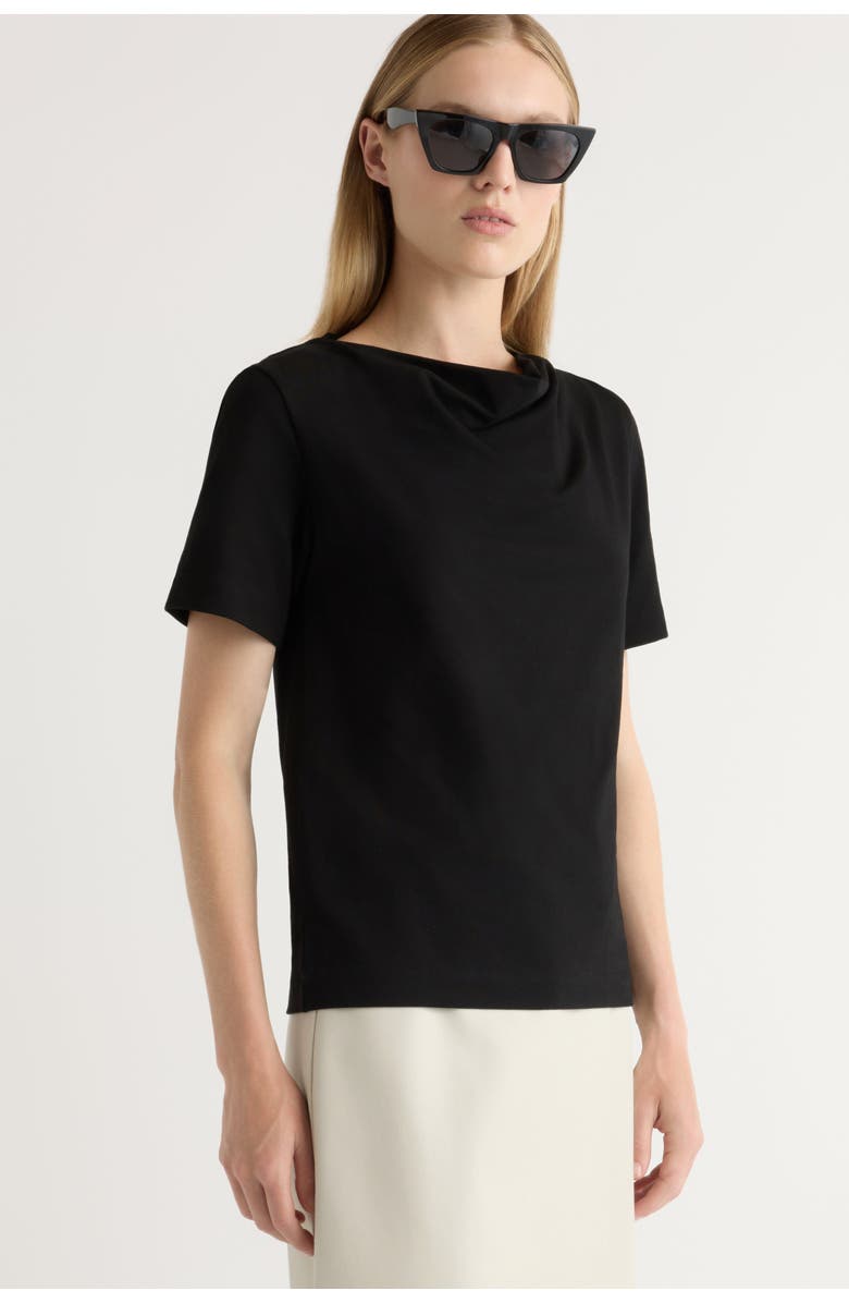 Modern Citizen Kendra Organic Cotton Cowl-Neck Tee, Alternate, color, Black