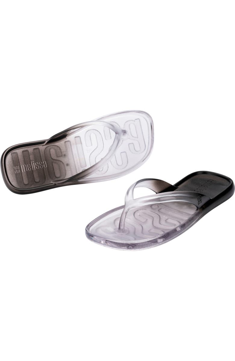 Melissa Ombré Flip Flop, Alternate, color, Clear/ Black