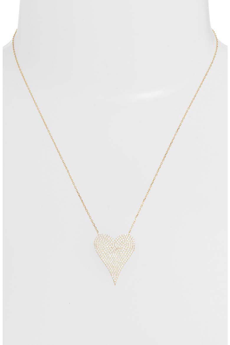 Pavé Heart Pendant Necklace, Alternate, color, GOLD