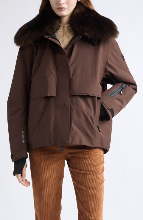 Caurel Faux Fur Collar Water Repellent Stretch Nylon Jacket