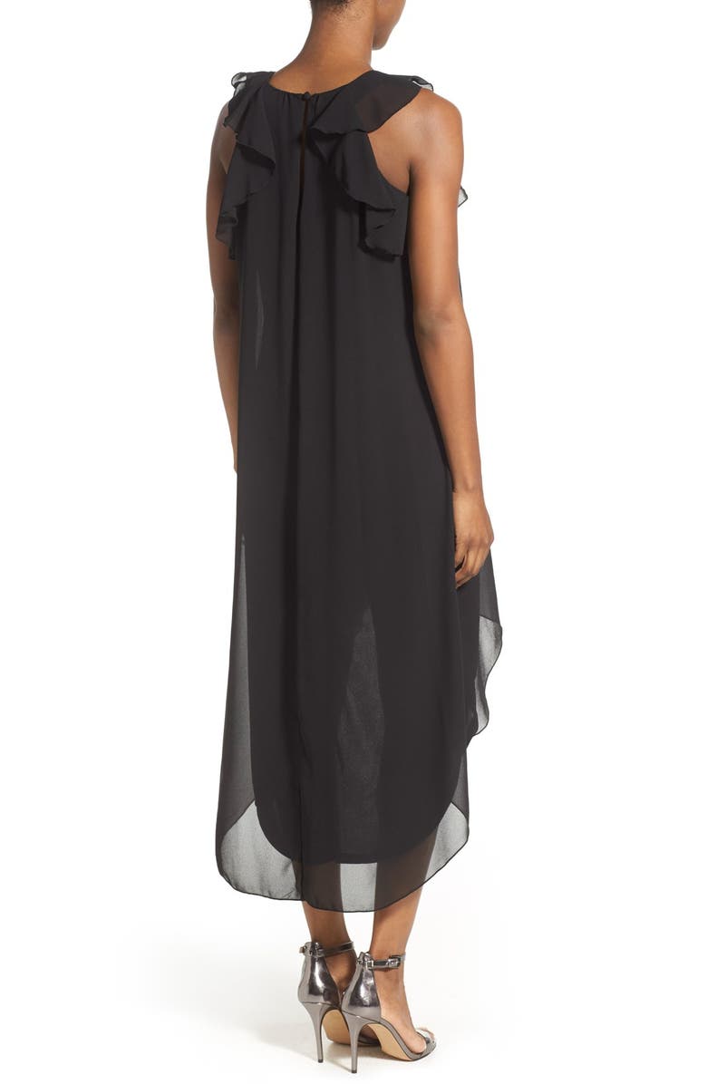 Maternal America Ruffle Chiffon High/Low Maternity Dress, Alternate, color,