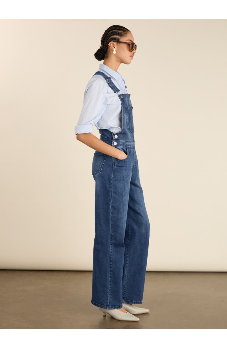 Baukjen Joanna Stretch Wide Leg Dungarees, Alternate, color, Washed Indigo