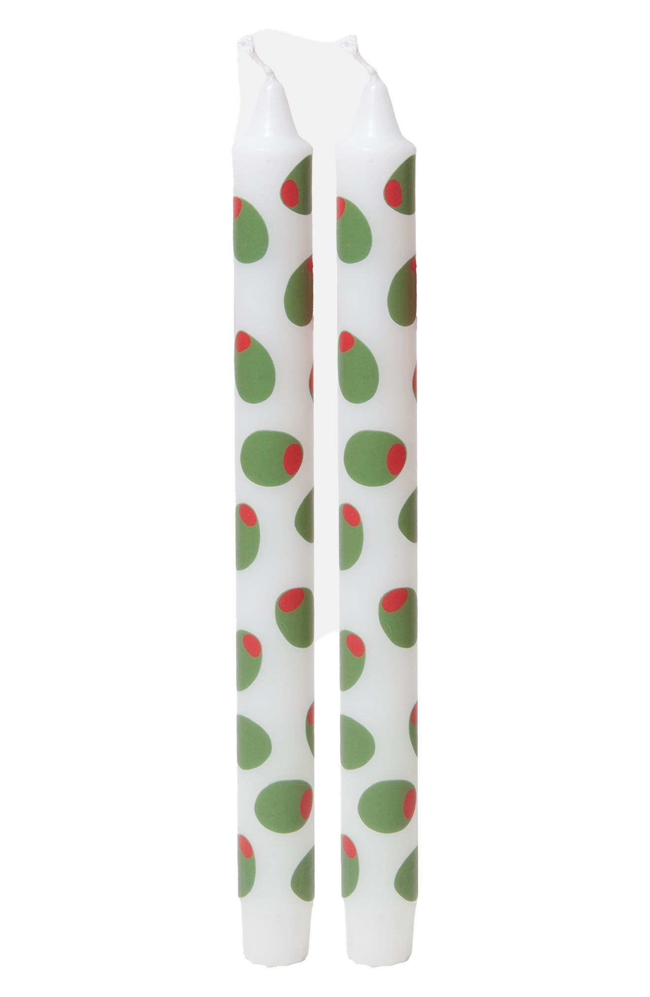 doiy Olivia 2-Pack Taper Candles in Green Multi 