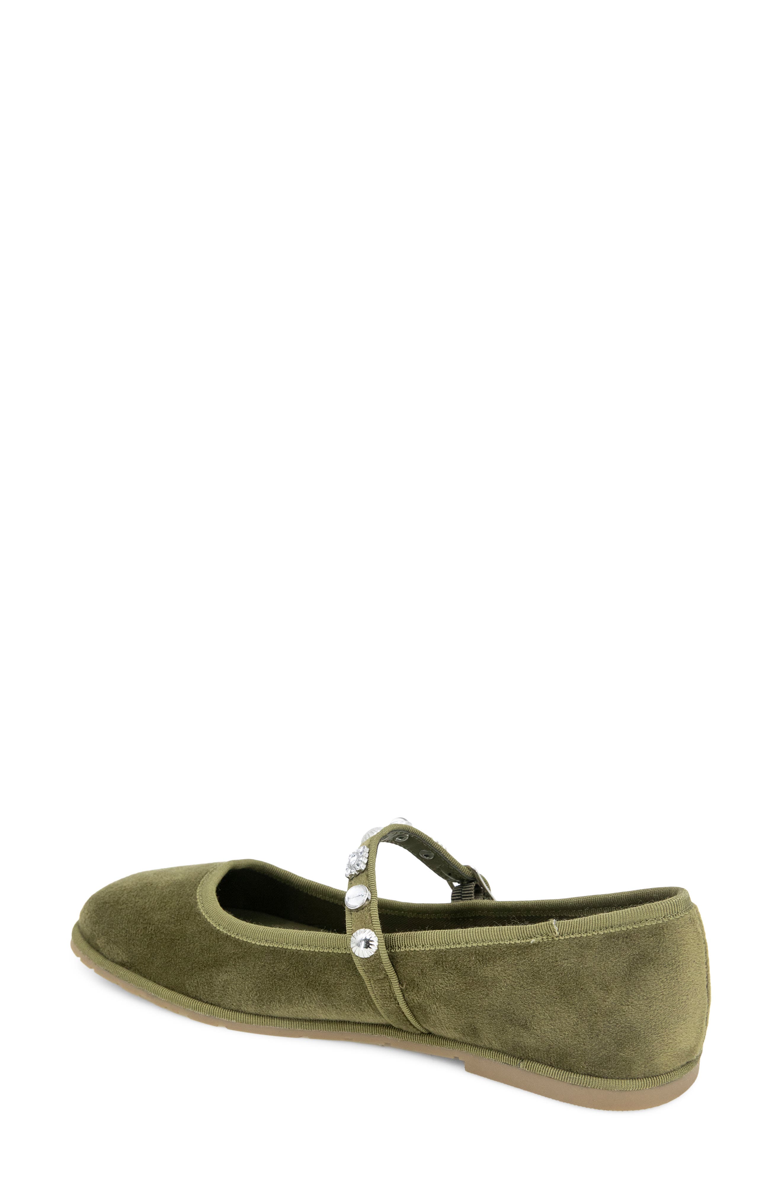 Elda Mary Jane Flat, Alternate, color, OLIVE VELVET