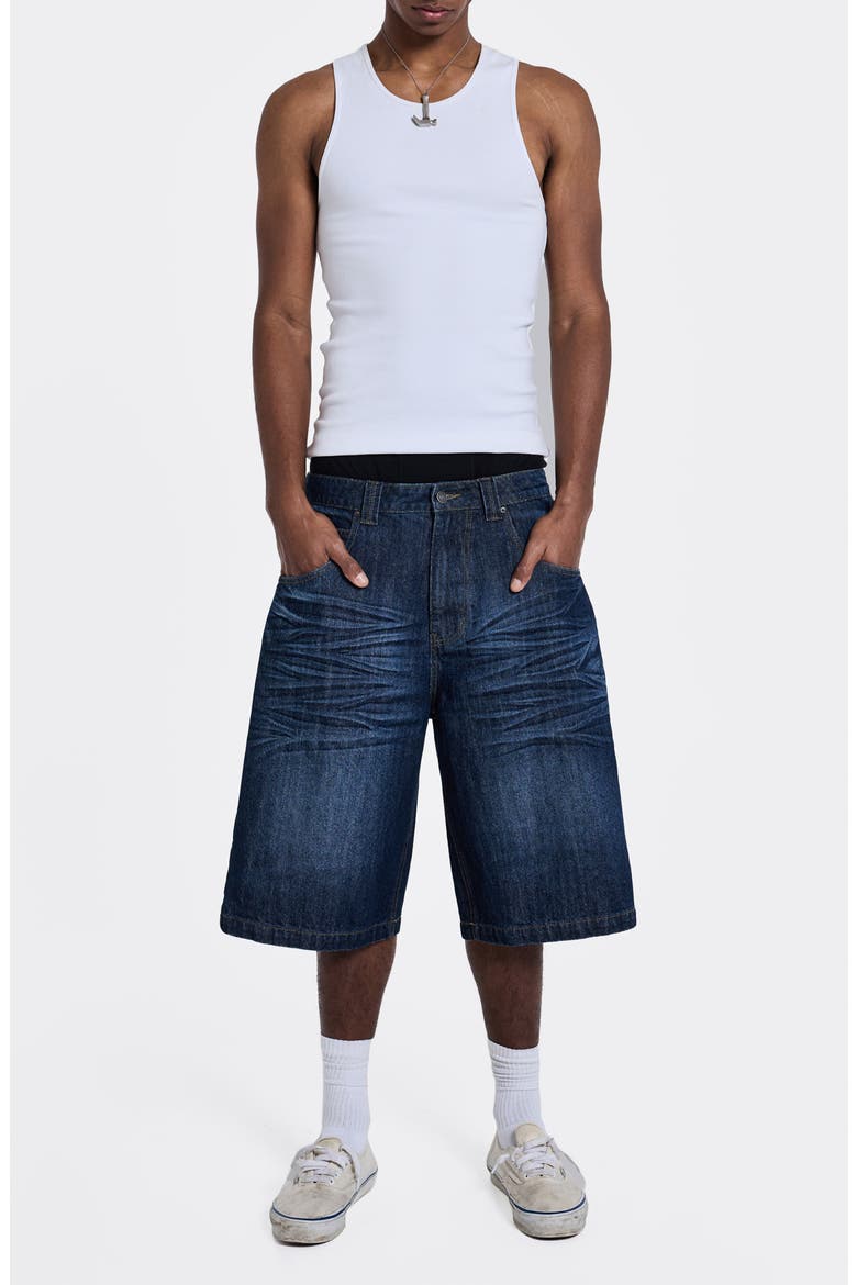 Kingdom Colossus Baggy Denim Shorts, Alternate, color, INDIGO