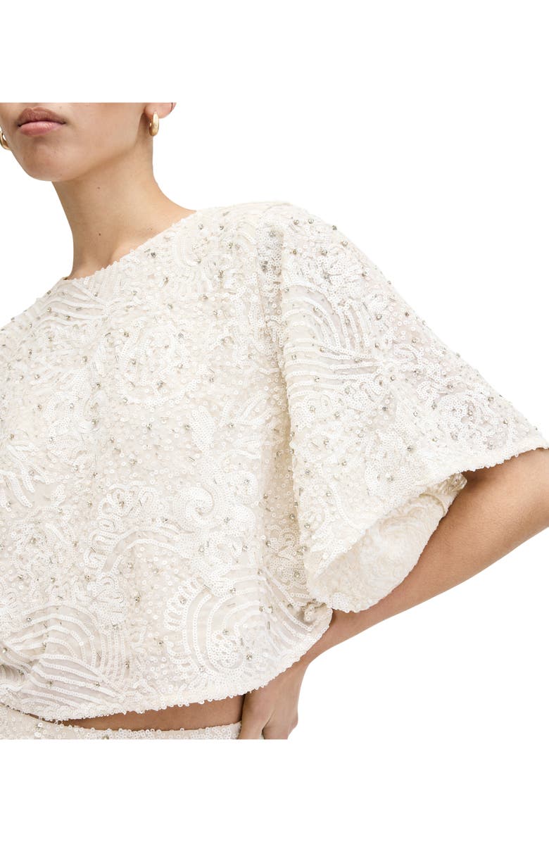 AllSaints Ivy Bead & Sequin Top, Alternate, color, Ecru White