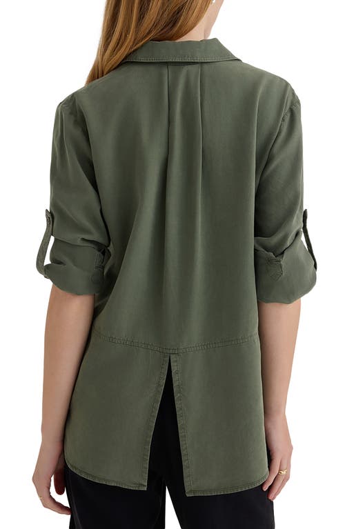 Bella Dahl Split Back Button-up Shirt In Green