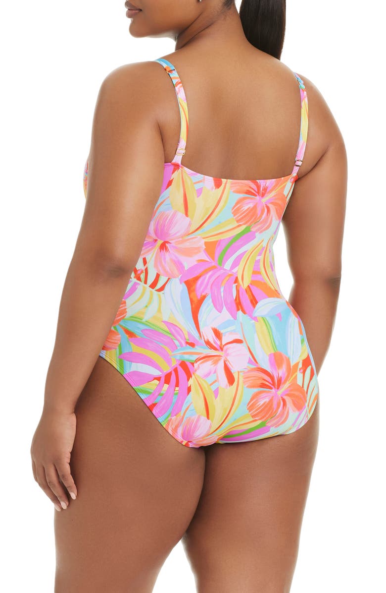 BLEU by Rod Beattie Scoop Neck One-Piece Swimsuit, Alternate, color, Pink Multi