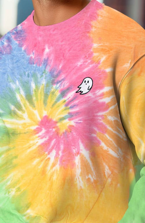 Dalix Ghost Tie Dye Sweatshirt In Tie Dye Rainbow