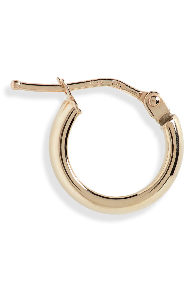 14K Gold Beveled Edge Huggie Hoop Earrings, Alternate, color, YELLOW