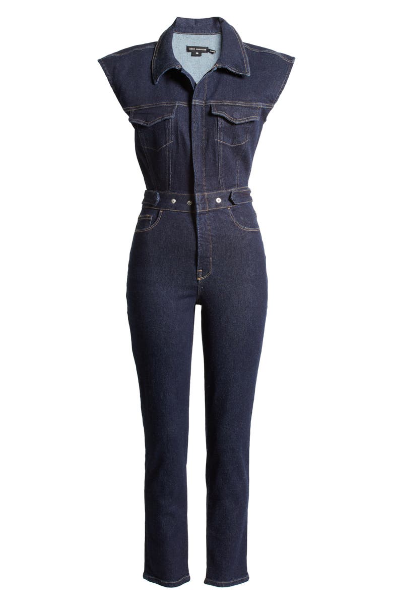Good American Denim Trucker Jumpsuit, Alternate, color,
