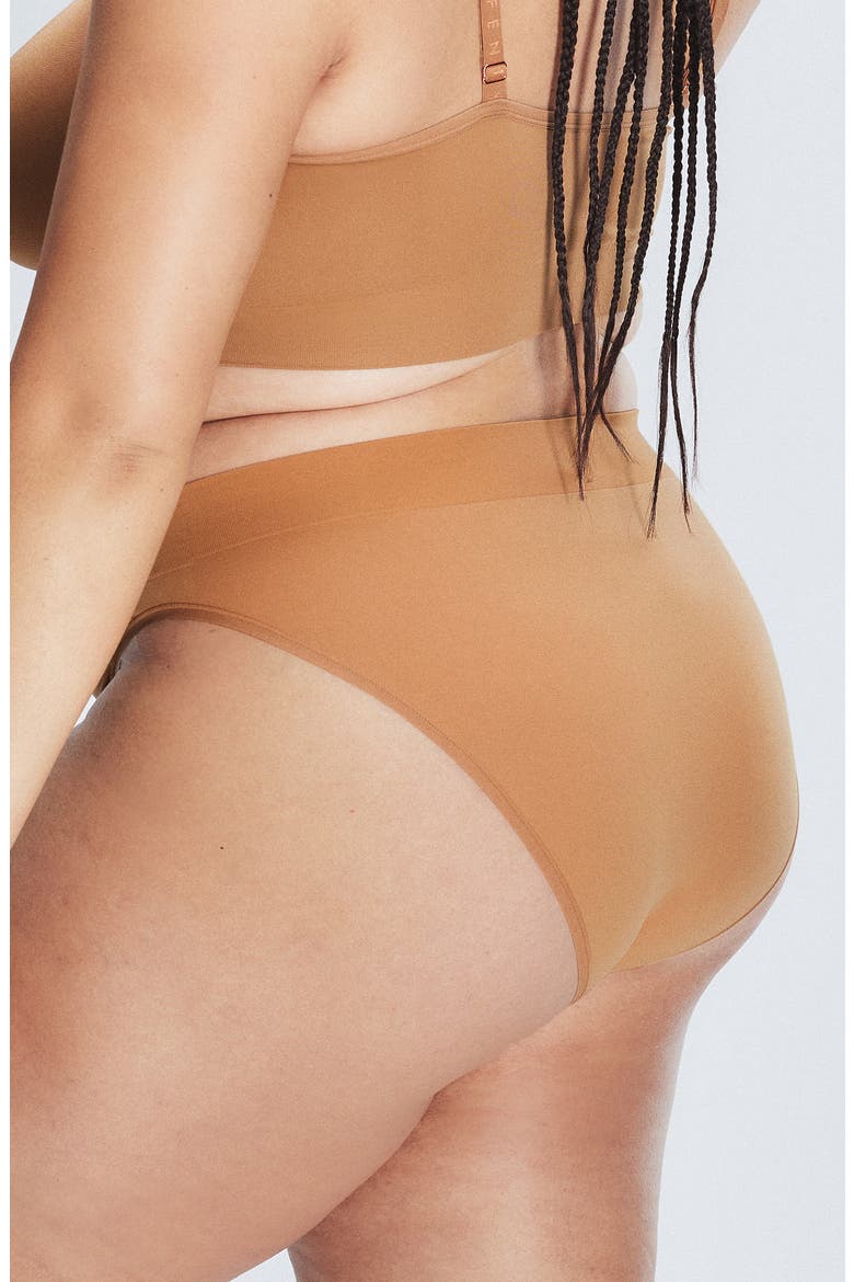 Seamless High Waist Bikini Panties, Alternate, color, SWEET LATTE NUDE